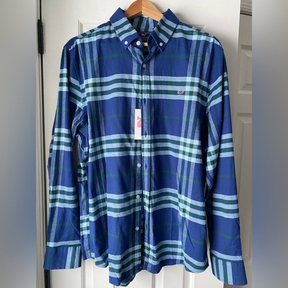 Vineyard Vines Men’s Flannel Slim Fit Button Down Size L - Picture 1 of 4